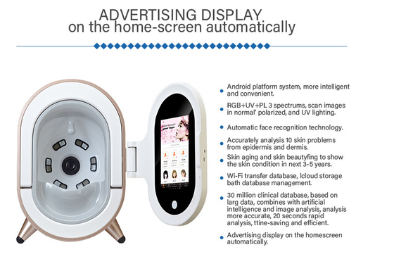 Mesin Wood Lamp Smart Magic Mirror Skin Analyzer Dengan Layar Sentuh